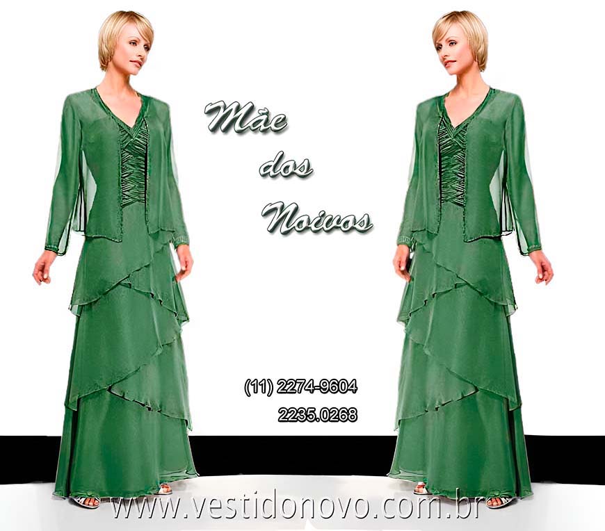 vestido de festa verde, plus size com casaquinho e manga longa  importado, zona de So Paulo