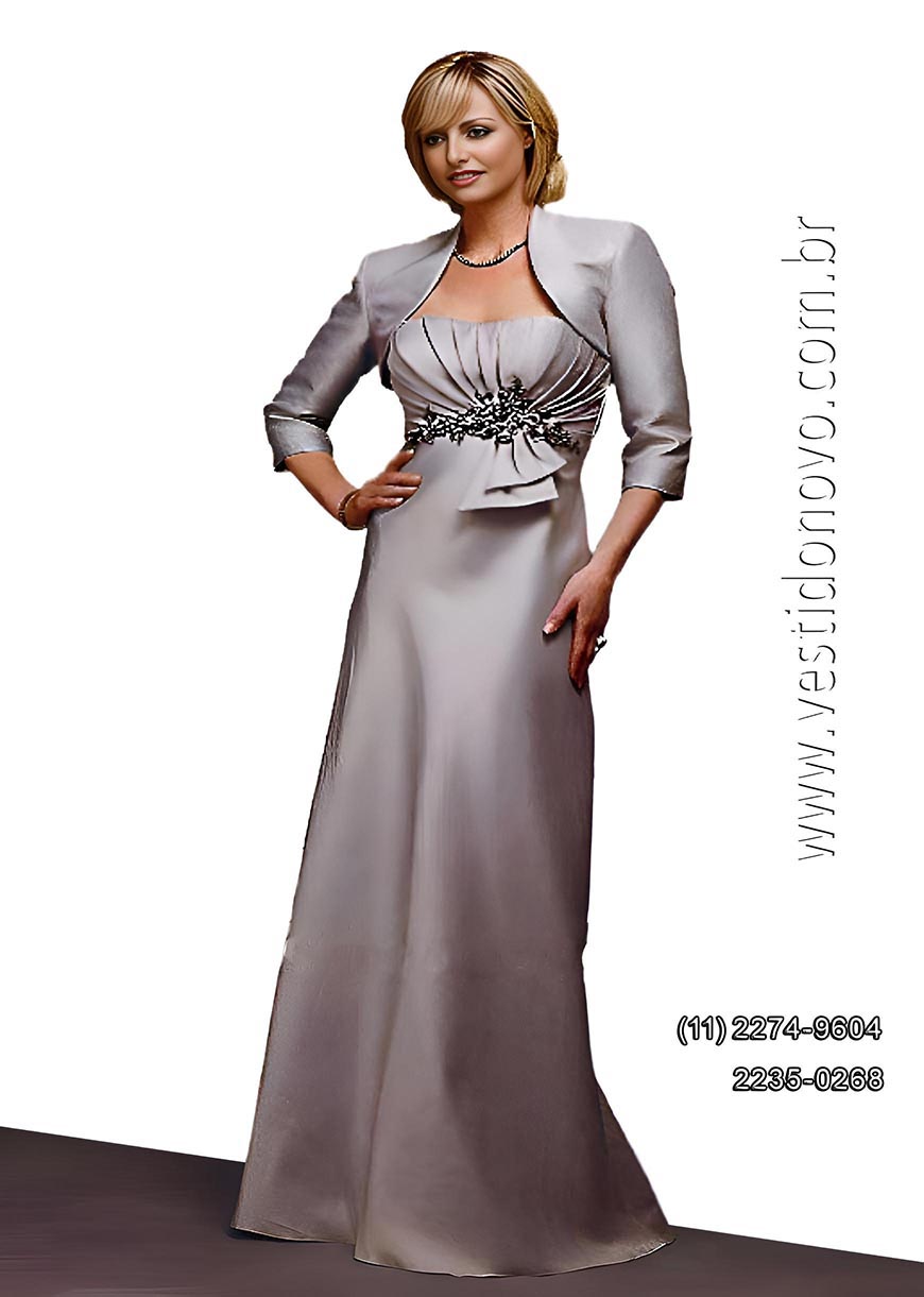 vestido bodas de prata, me da noiva, com bolero e manga longa, zona sul de So Paulo