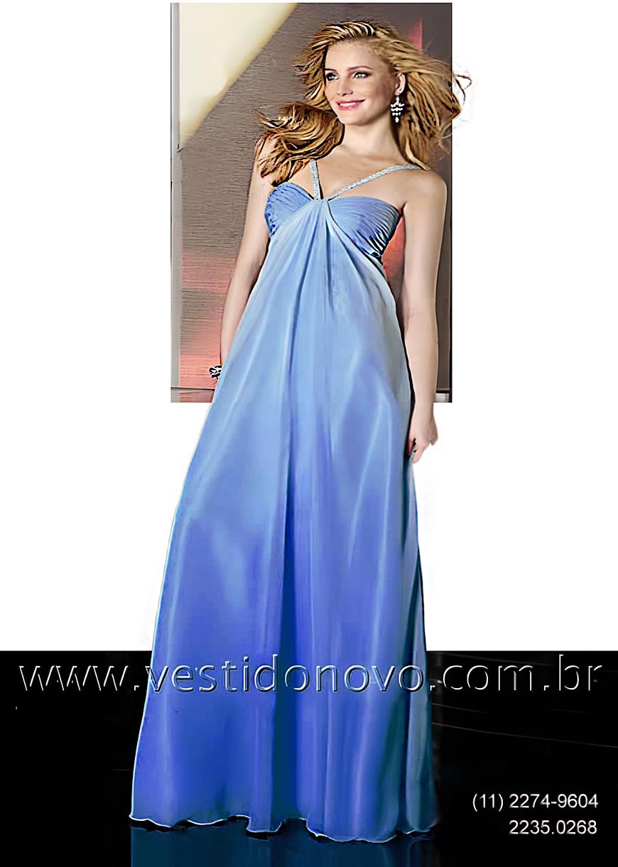 Vestido de festa plus size, azul serenity, tamanho grande zona sul de So Paulo