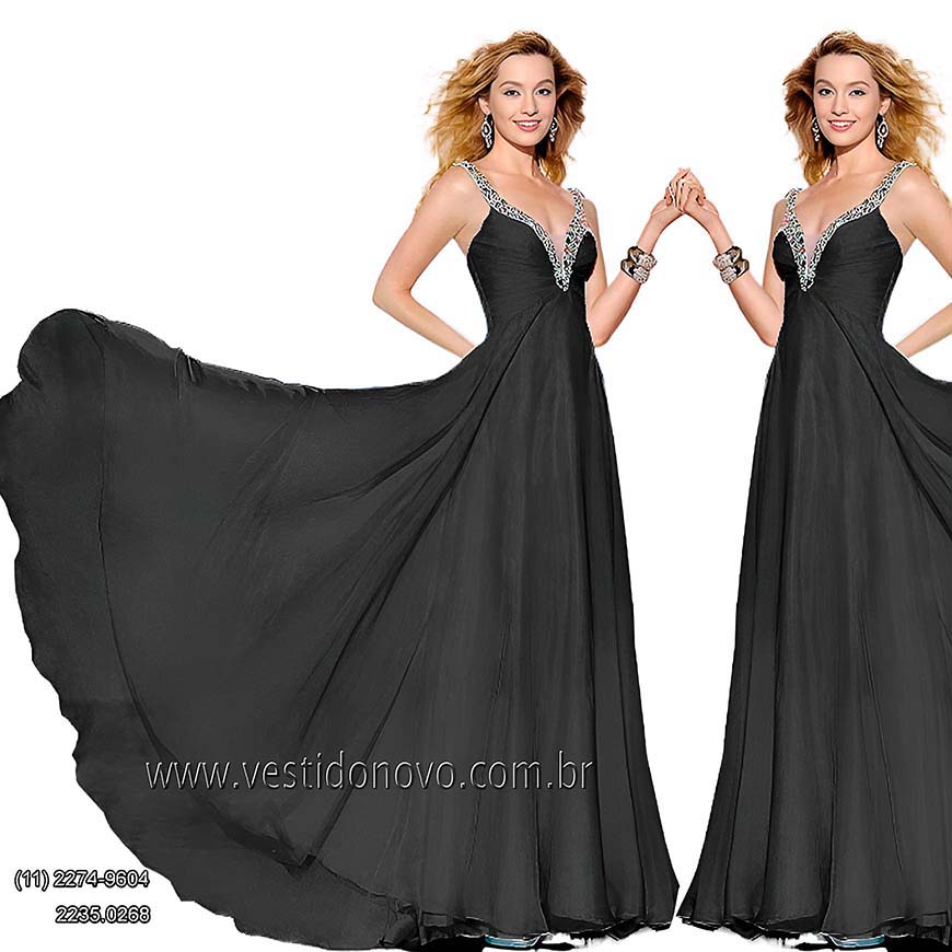 vestido de festa preto, importado em seda pura, Plus Size, em So Paulo
