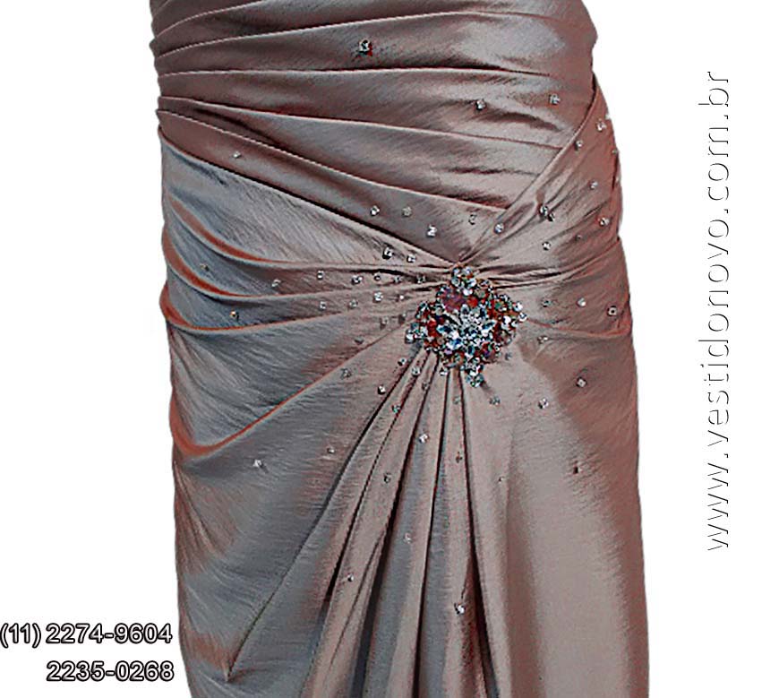 Vestido de festa Plus Size, numerao grande, em tafet importado, ouro velho, zona sul de So Paulo