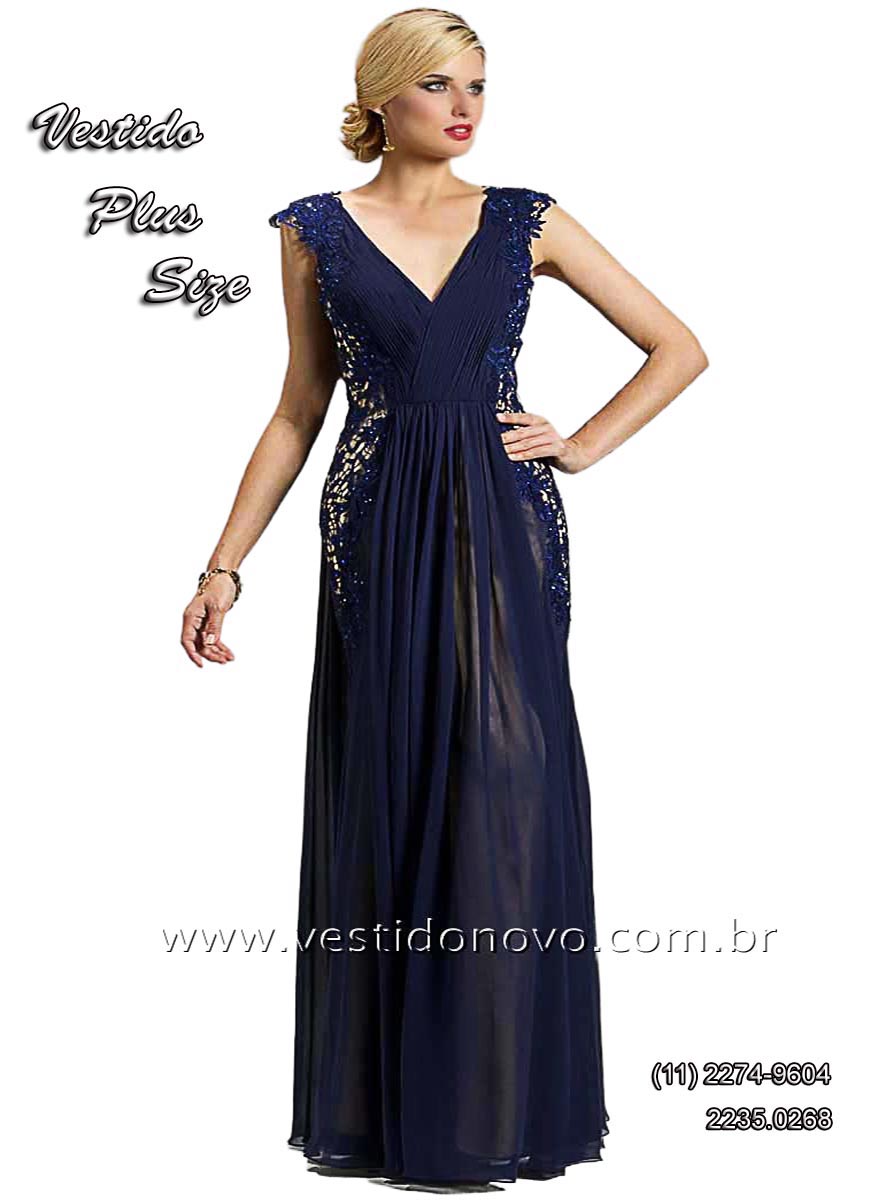 Vestido de festa azul marinho  plus size tamanho especial, grande, mãe do noivo, mãe da noiva,  São Paulo sp