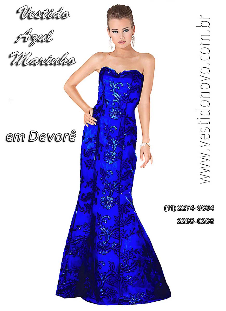 vestido me da noiva, em devore azul marinho, plus size, em So Paulo 
