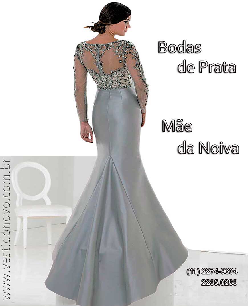 Vestido bodas de prata, Plus size, me da noiva com manga longa todo bordado com pedraria