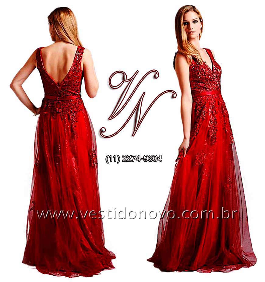Vestido de festa  plus size em renda importada na cor vermelho, mãe da noiva, São Paulo