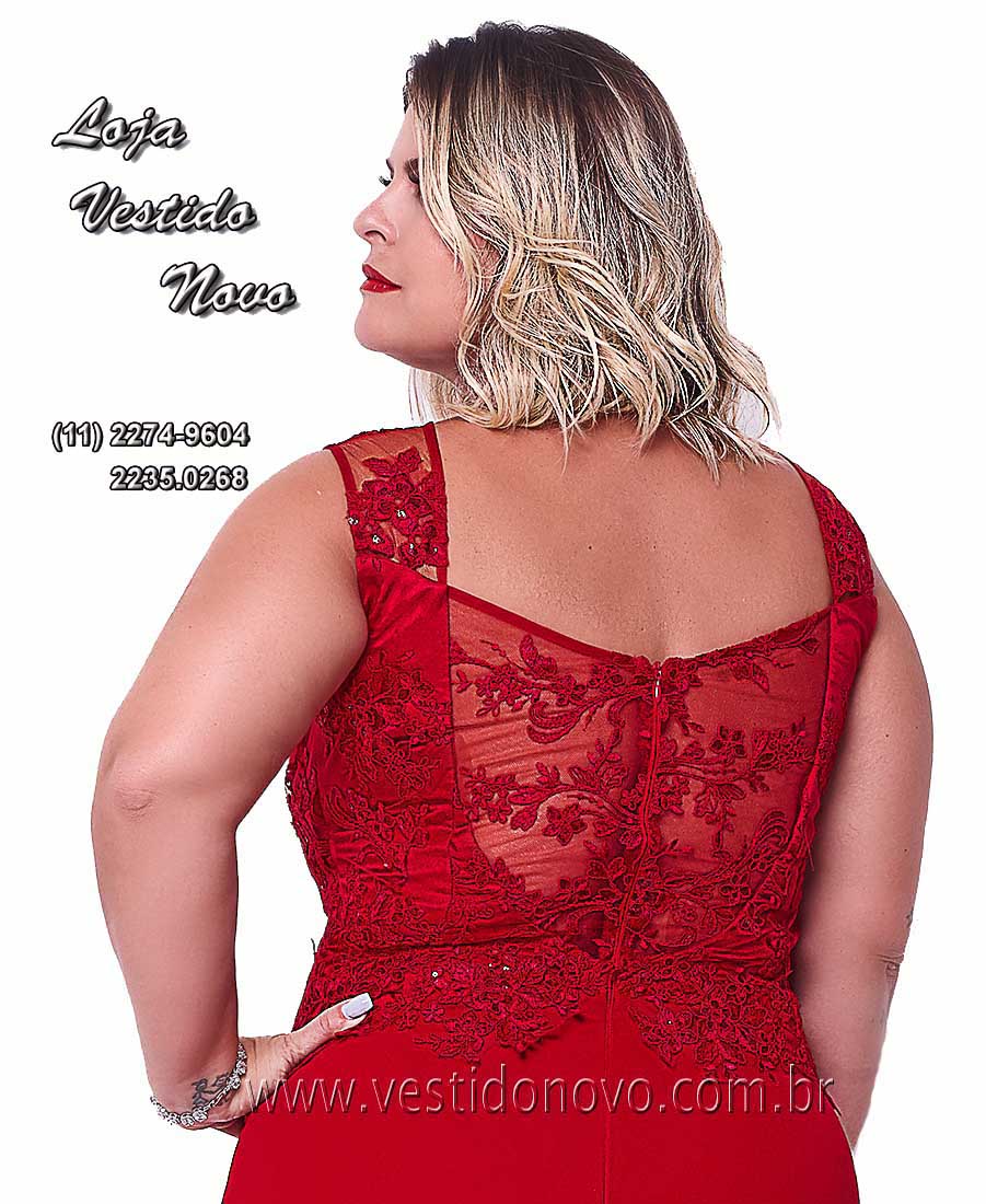 Vestido Plus size me de noiva vermelho, renda transparncia no busto - aclimao, vila mariana 